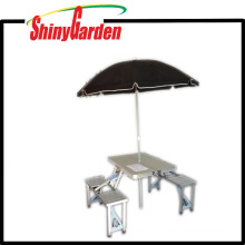 Walmart aluminium folding portable camping picnic table and chair, suitcase picnic table